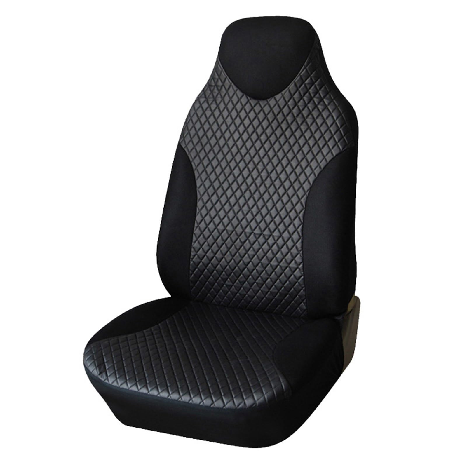 TETARI Auto-Schonbezüge Für Kangoo PU Leder Vollständigen Satz Autositzbezüge Mode-Stil Hohe Rückenlehne Eimer Autositzbezug Auto Innen Sitzbezüge Auto(Black-1PCS) von TETARI