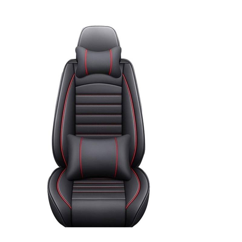 TETARI Auto-Schonbezüge Für Lexus GT200 ES240 ES250 ES350 GX460 GX470 GX400 GS300 GS350 Universal All Inclusive Auto Leder Sitzbezug Sitzbezüge Auto(BlackRed Pillow) von TETARI