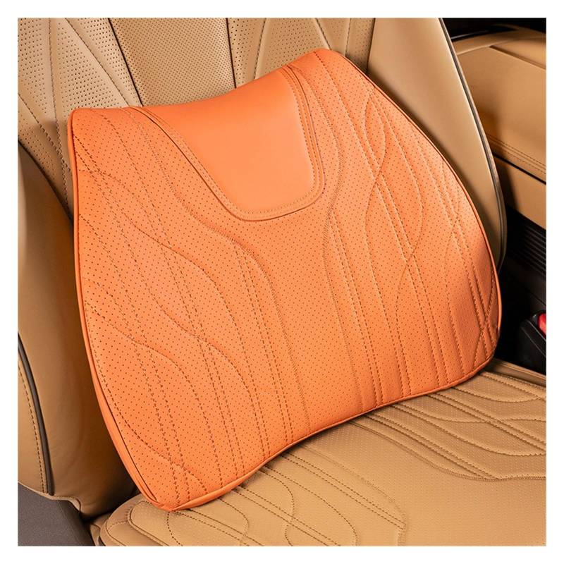 TETARI Auto-Schonbezüge Für Lexus NX GS RX is ES GX LX RC 200 250 350 LS 450H 300 Auto Sitzkissen Luxus Leder Nicht-Slip Unterstützung Pad Kissen Sitzbezüge Auto(Orange-Waist) von TETARI