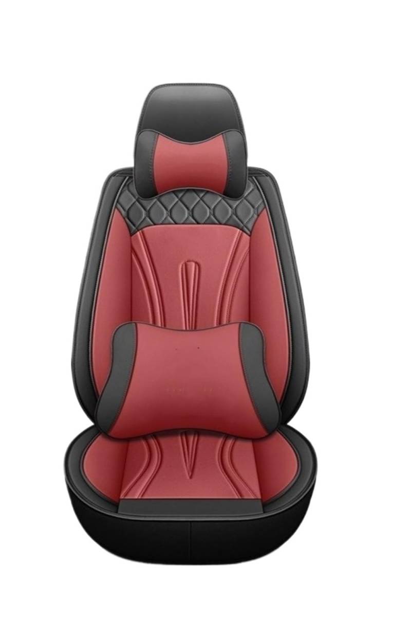 TETARI Auto-Schonbezüge Für MG 3SW Für MG3 Für MG5 Für MGZS Für MG7 RX5 GS HS Vollständige Abdeckung Universal Set Von 5 Sitz Auto Leder Sitzbezüge Sitzbezüge Auto(Black red pilow) von TETARI