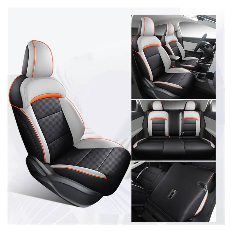 TETARI Auto-Schonbezüge Für MG4 Für Mulan Auto Zubehör Innen Winter Full Set Autos Leder Auto Sitz Abdeckung Sitzbezüge Auto(1 Set a) von TETARI