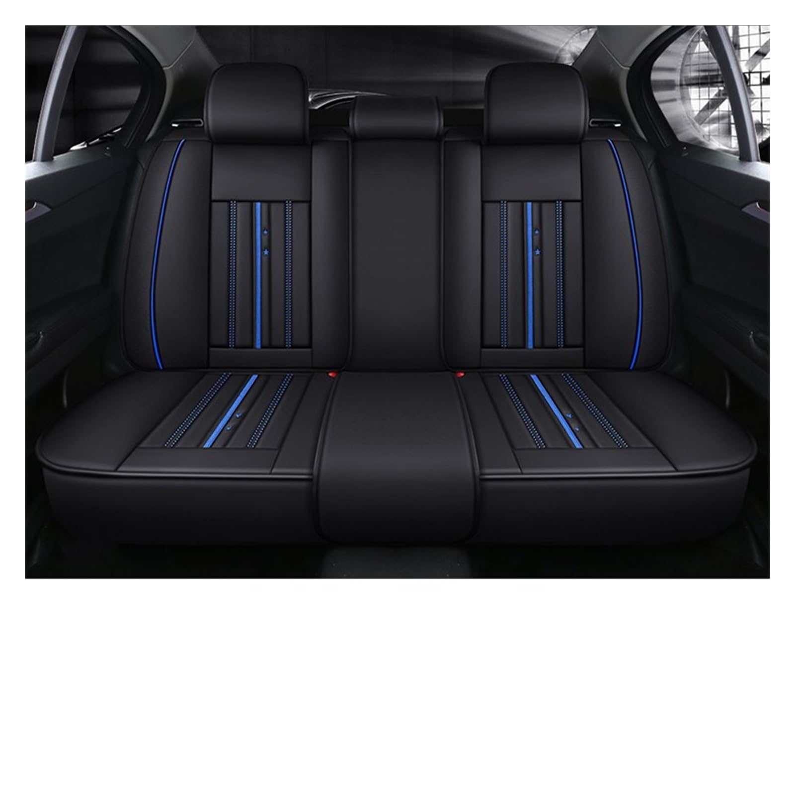 TETARI Auto-Schonbezüge Für Mazda 3 Bk 6 Gg 6 Gh Cx3 6 Gj 626 Für Demio 323 Cx5 Cx7 Cx9 Cx8 Cx30 Mx5 Auto Sitzbezug Leder Universal Sitzbezüge Auto(Rear Seats-Blue) von TETARI