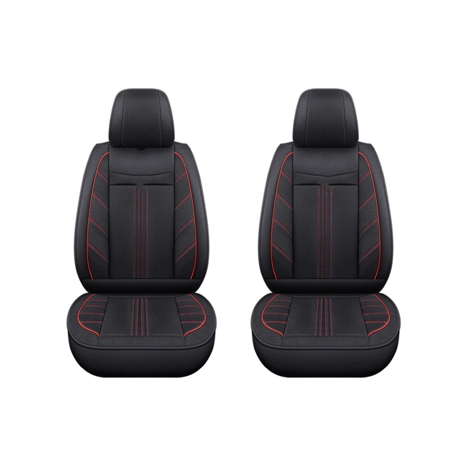 TETARI Auto-Schonbezüge Für Opel Für Corsa D Für Insignia Für Vectra C Für Zafira B Für Astra KH Auto Zubehör Universal Flachs Auto Sitz Abdeckung Sitzbezüge Auto(2Pcs-Black Red) von TETARI