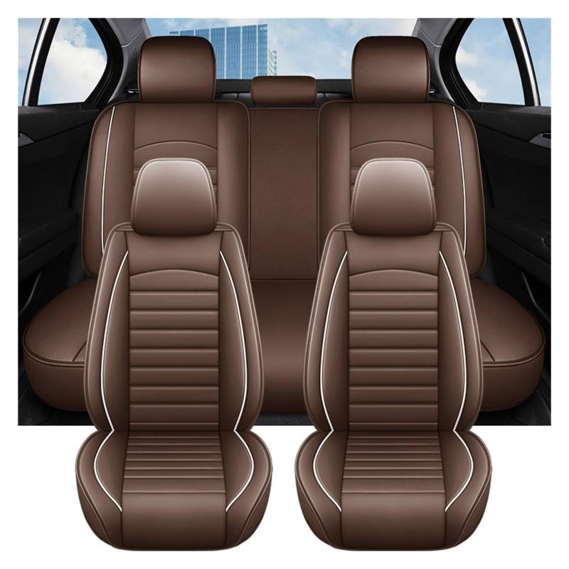 TETARI Auto-Schonbezüge Für Passat B6 B7 Für Sitz Für Arona Für Skoda Für Superb 3 Universal Leder Auto Sitz Abdeckung Kissen Vollen Satz Sitzbezüge Auto(5 PCS d) von TETARI