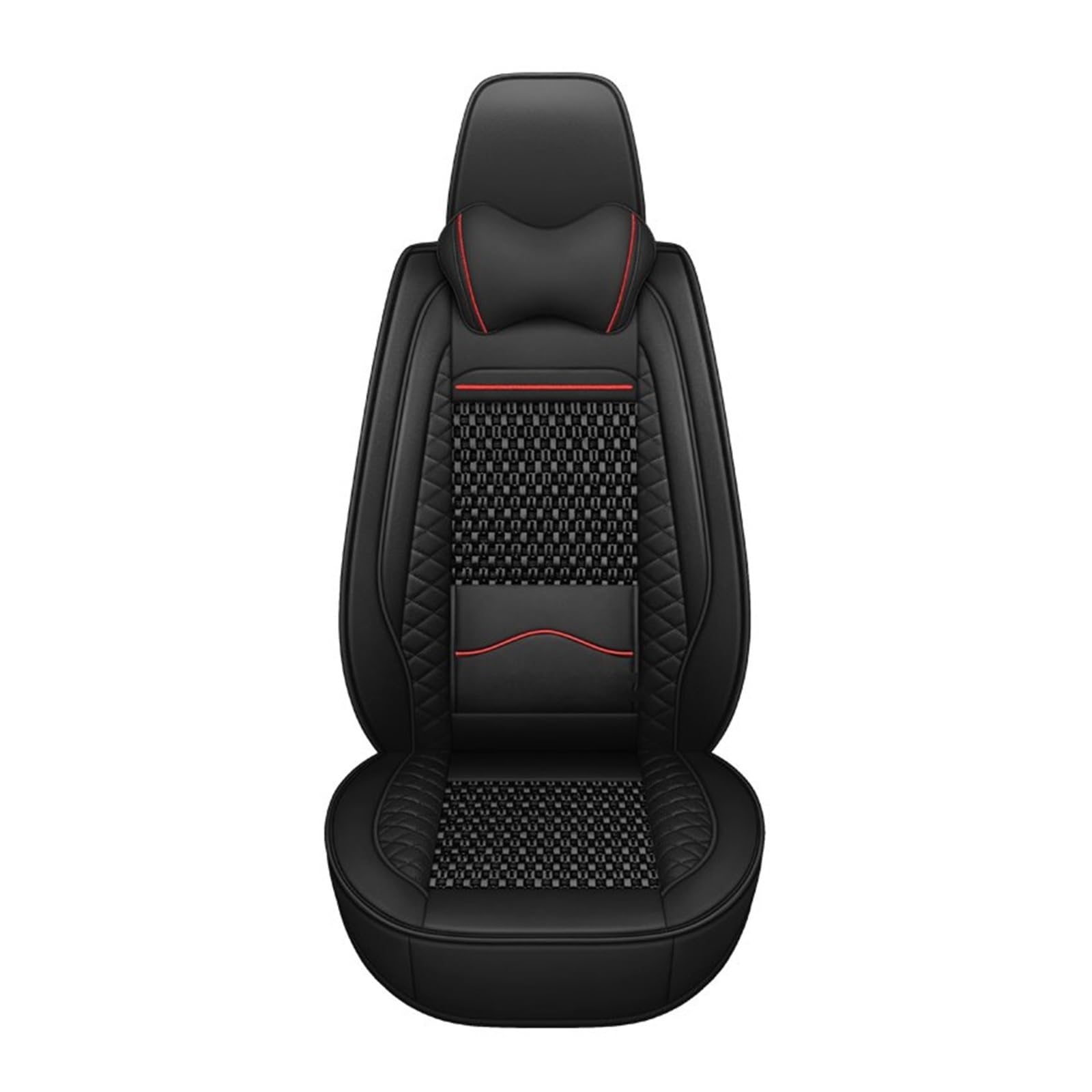 TETARI Auto-Schonbezüge Für SEAT Für Leon Für Ibiza Für Tarraco Für Ateca Für Arona Für Altea Alle Modelle EIS Seide Atmungsaktive Auto Leder Sitzbezug Sitzbezüge Auto(All Black Pillow) von TETARI