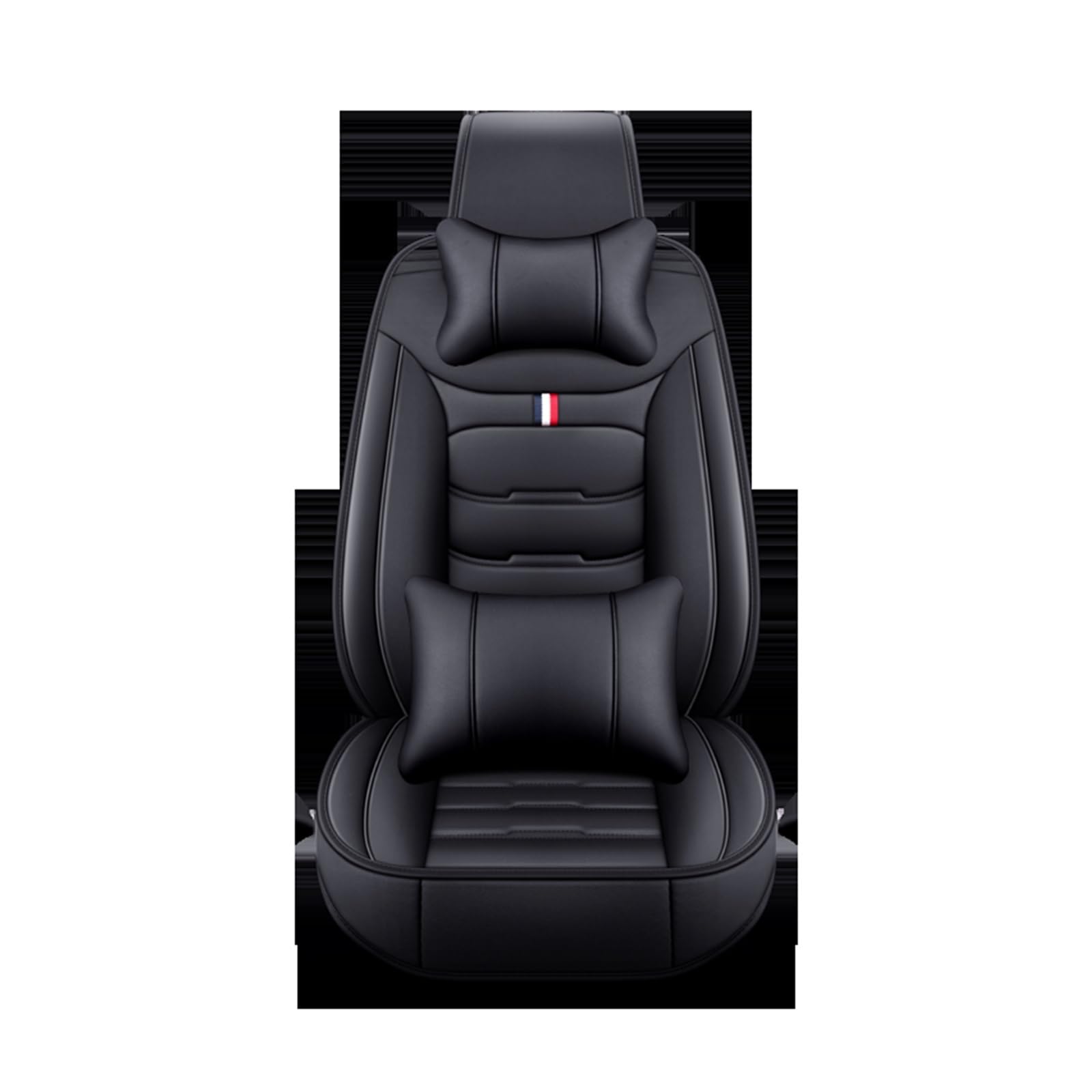 TETARI Auto-Schonbezüge Für SsangYong Für Rodius Für Kyron Für ActYon Für Rexton Für Korando Alle Modelle Leder Autositzbezug Sitzbezüge Auto(1 seat Black Pillow) von TETARI