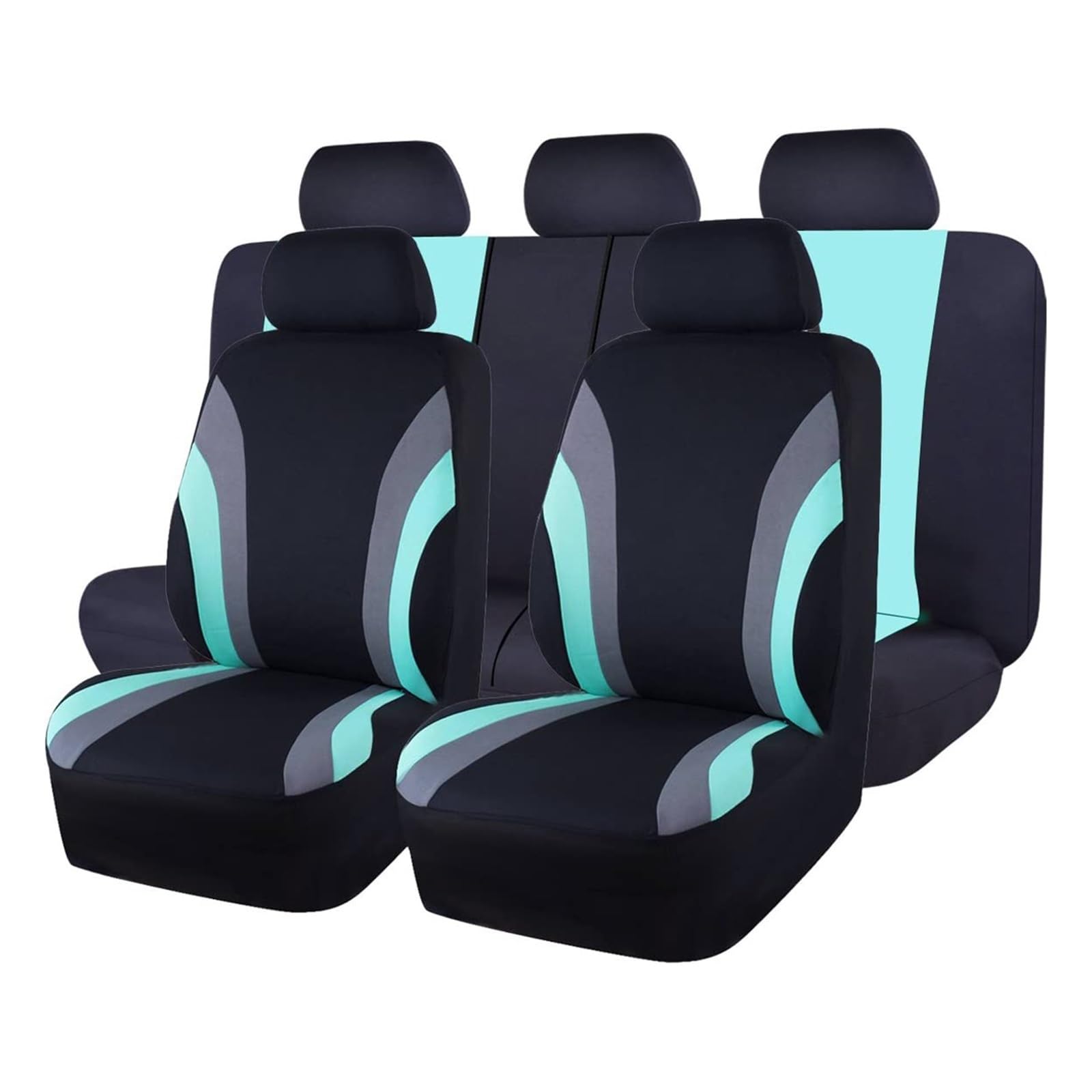 TETARI Auto-Schonbezüge Sport-Stil Komplettes Set Polyester-Stoff Autositzbezüge Autositzschutz Universell Für Die Meisten Autos SUVs Sitzbezüge Auto(AE-2008-MINT) von TETARI