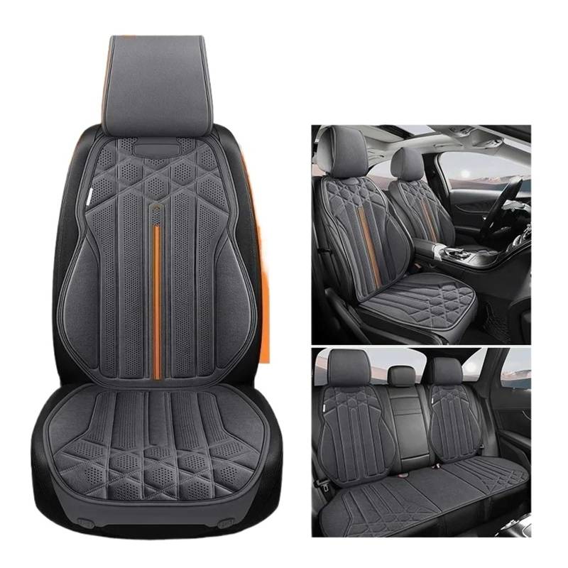 TETARI Auto-Schonbezüge Universal Auto Sitz Abdeckung Vier Saison Auto Atmungsaktive Flachs Sattel Pad Sitzbezüge Für Auto Sitze Abdeckung Schutz Sitzbezüge Auto(Grey Set) von TETARI