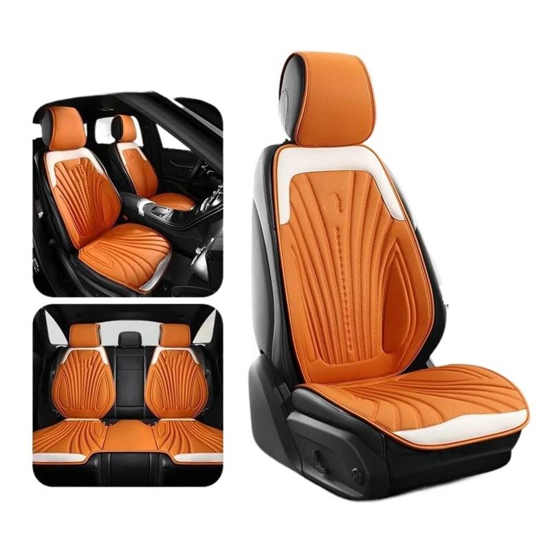 TETARI Auto-Schonbezüge Universal Auto Sitz Abdeckung Vier Saison Auto Atmungsaktive Sattel Pad Sitzbezüge Für Auto Coole Sitze Abdeckung Schutz Sitzbezüge Auto(Orange Set) von TETARI