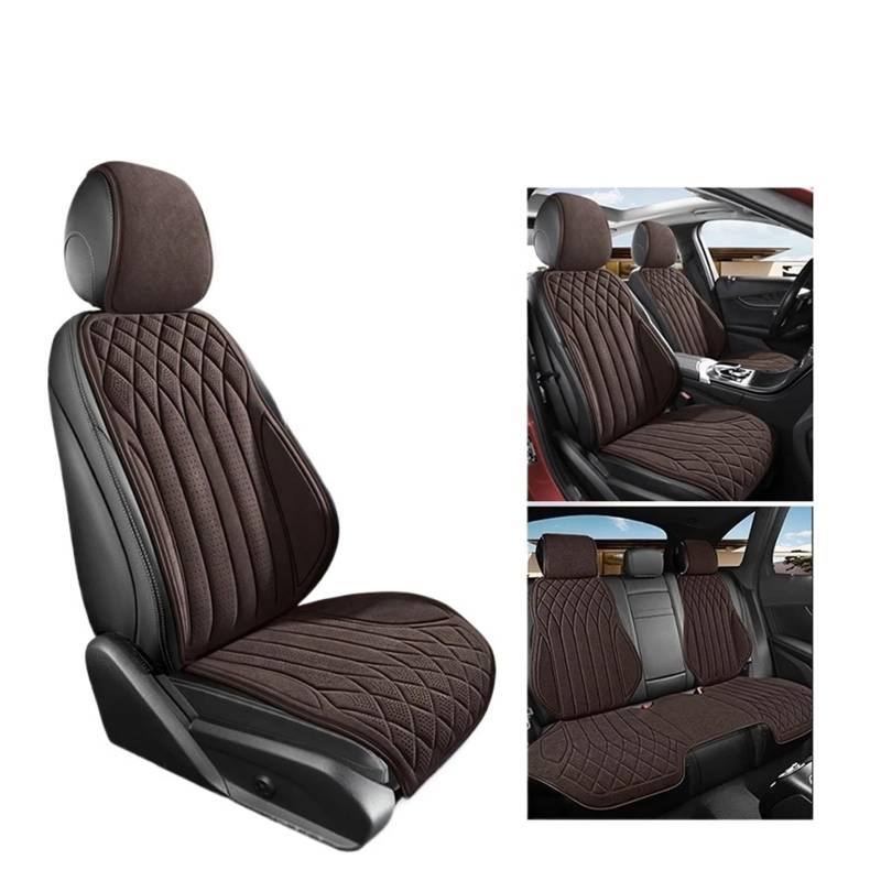 TETARI Auto-Schonbezüge Universal Auto Sitz Abdeckung Vier Saison Auto Leder Sattel Pad Sitzbezüge Für Auto Coole Sitze Abdeckung Schutz Sitzbezüge Auto(Brown Set) von TETARI