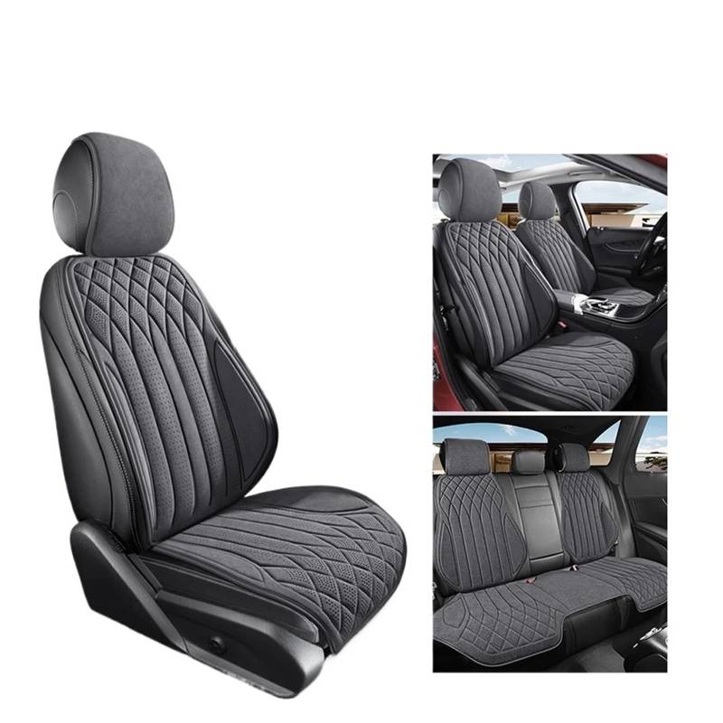 TETARI Auto-Schonbezüge Universal Auto Sitz Abdeckung Vier Saison Auto Leder Sattel Pad Sitzbezüge Für Auto Coole Sitze Abdeckung Schutz Sitzbezüge Auto(Gray Set) von TETARI