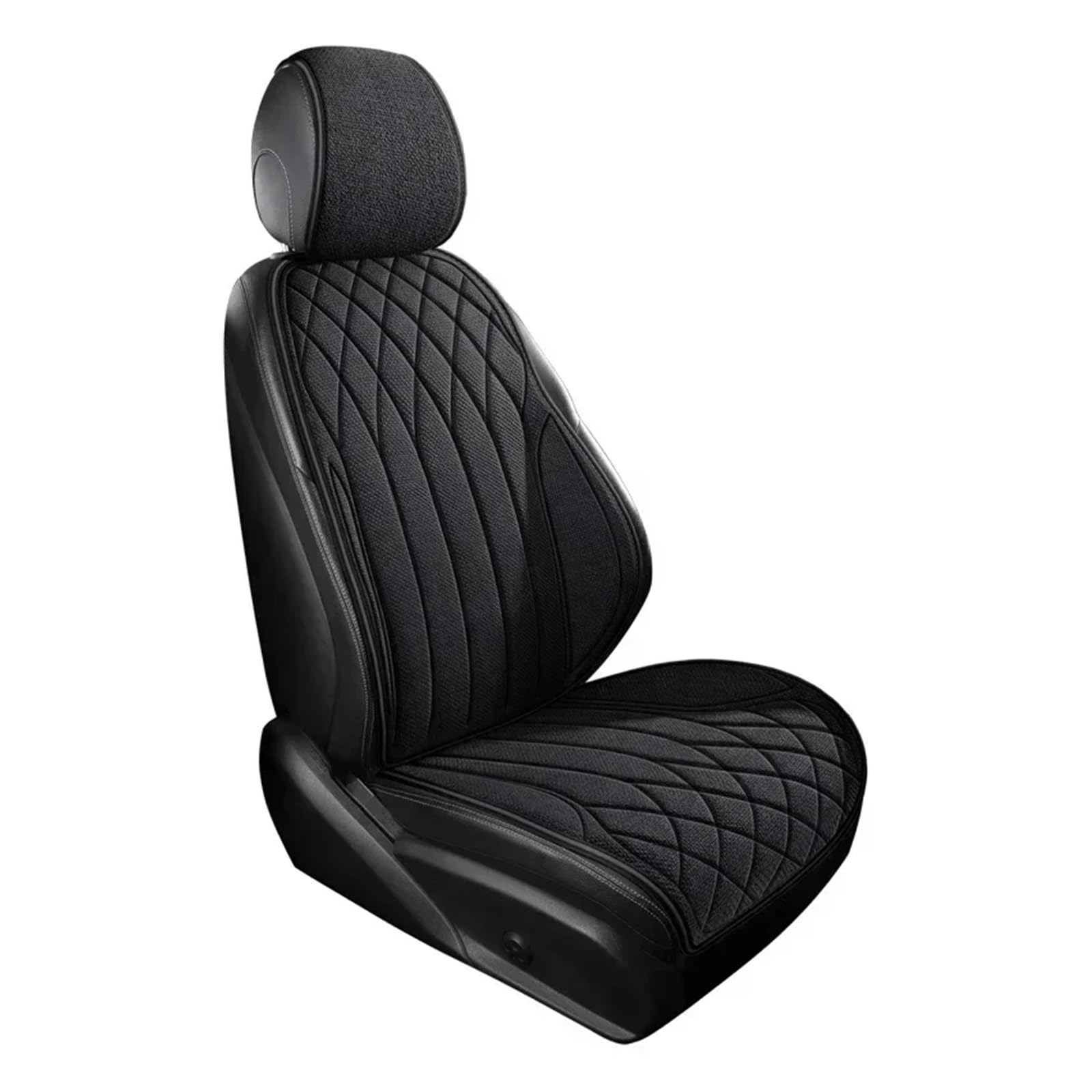 TETARI Auto-Schonbezüge Universeller Autositzbezug Für Vier Jahreszeiten, Atmungsaktive Flachs-Sitzbezüge Für Den Schutz Von Autositzen Sitzbezüge Auto(Black Front seat Set) von TETARI