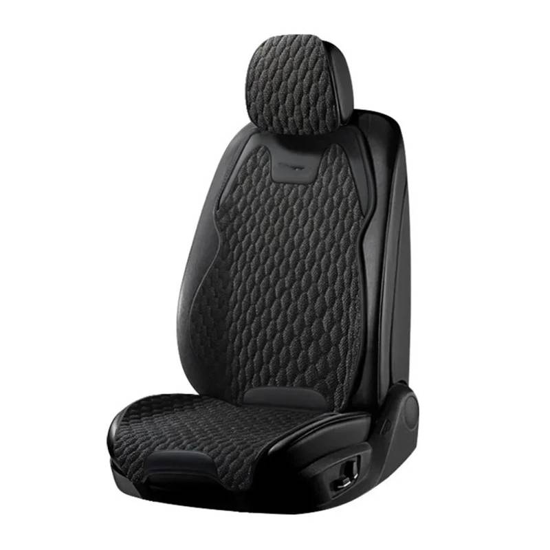 TETARI Auto-Schonbezüge Universeller Autositzbezug Für Vier Jahreszeiten, Atmungsaktive Flachs-Sitzbezüge Für Den Schutz Von Autositzen Sitzbezüge Auto(Black Front seat Set) von TETARI