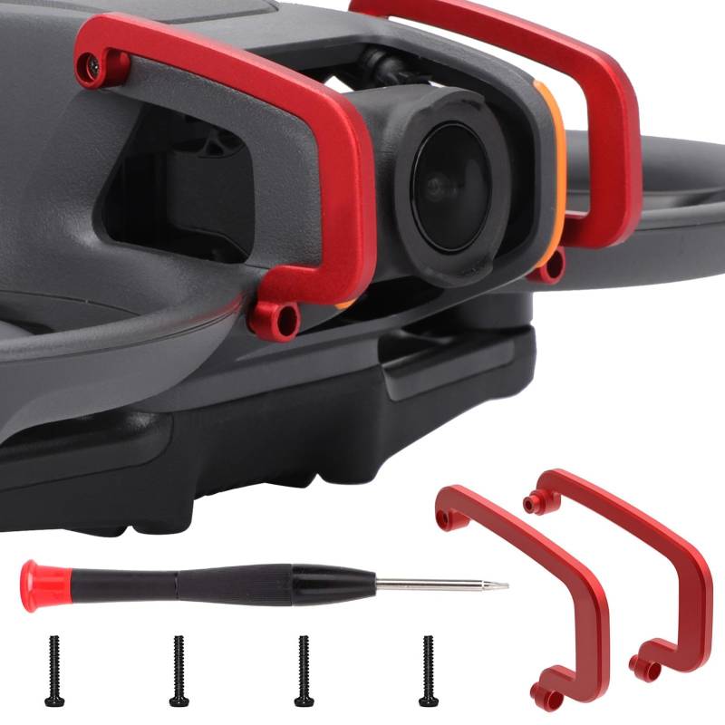 Gimbal Stoßstangenschutz für DJI Avata 2, Lens Bumper Gimbal Stoßstange, Aluminium Linsenschutz Gimbal Schutzbügel Anti-Collision Befestigungsbügel für DJI Avata 2 FPV Drone Zubehör (Rot) von TETSMG