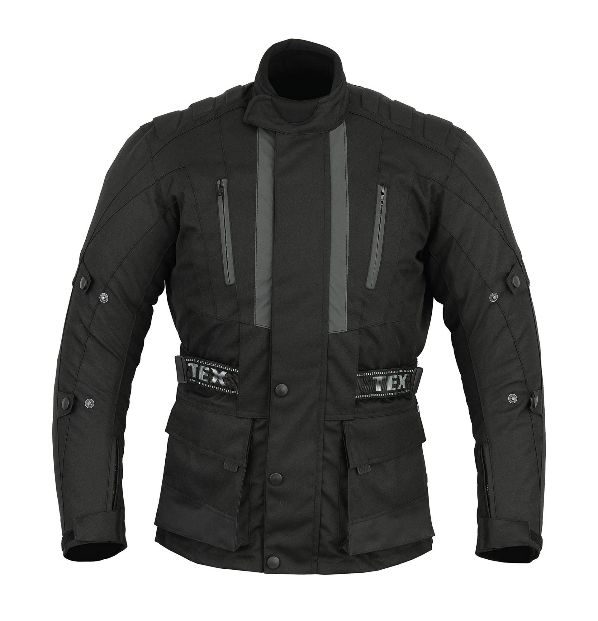 Texpeed Motorradjacke herren mit protektoren - Motorrad Biker Wasserdicht Jacke Mit Rüstung (EN 1621-1) Schwarz - 10XL von Texpeed