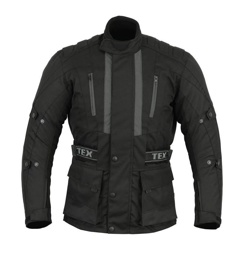 Texpeed Motorradjacke herren mit protektoren - Motorrad Biker Wasserdicht Jacke Mit Rüstung (EN 1621-1) Schwarz - 7XL von Texpeed