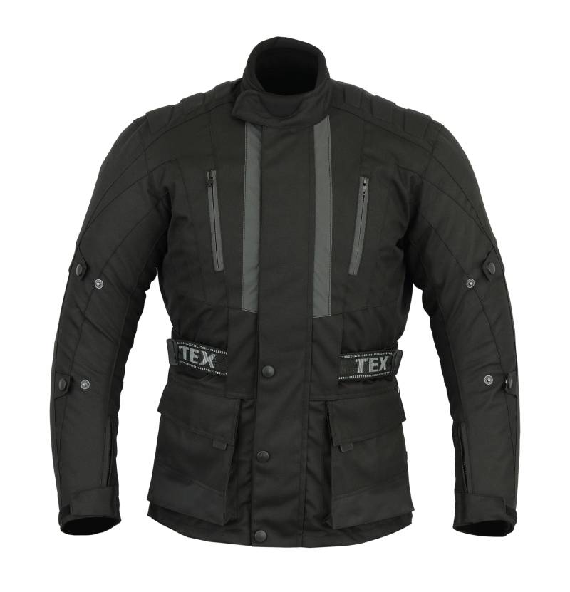 Texpeed Motorradjacke herren mit protektoren - Motorrad Biker Wasserdicht Jacke Mit Rüstung (EN 1621-1) Schwarz - XL von Texpeed