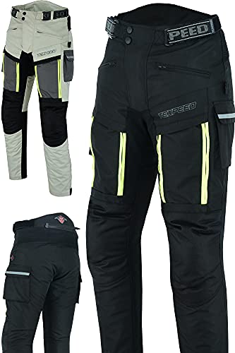 Texpeed Motorradhose Mit Protektoren Herren - Textil Wasserdicht Motorroller Motorrad Bikerin Mit Schutz Rüstung (EN 1621-1) - Sommer/Winter Schwarz - 3XL von Texpeed