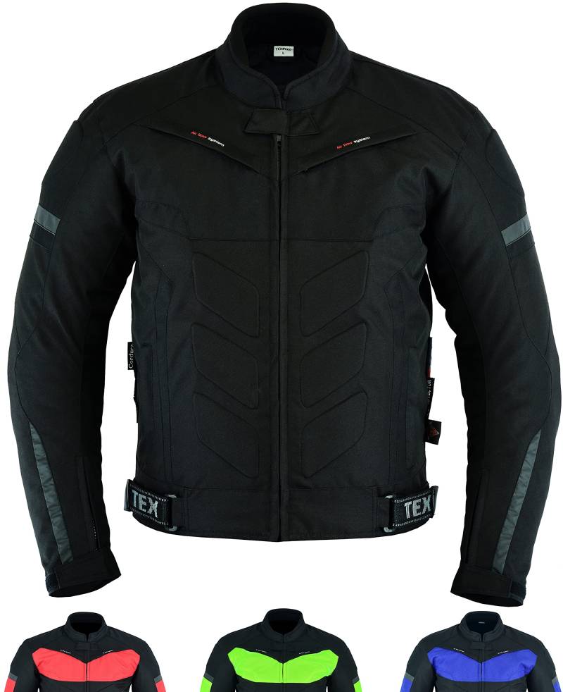 TEXPEED Motorradjacke herren mit protektoren - Motorrad Biker Wasserdicht Jacke Mit Rüstung (EN 1621-1) Schwarz - S von Texpeed