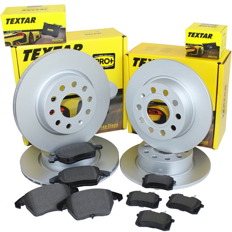 4 Textar Bremsscheiben + Bremsbel?ge vorne hinten Daihatsu Charade Toyota Yaris von TEXTAR