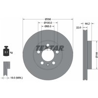 Bremsscheibe TEXTAR 92303803 vorne, belüftet, 1 Stück von Textar