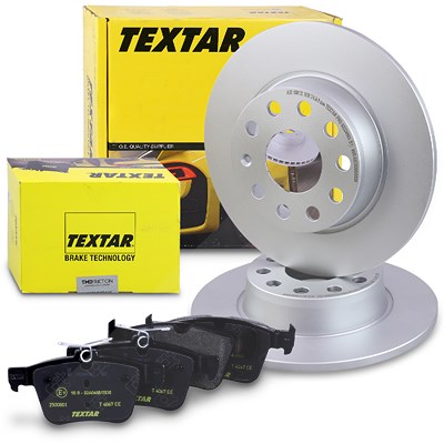 Textar Bremsscheiben + Bremsbeläge hinten für Audi, Seat, Skoda, VW von TEXTAR