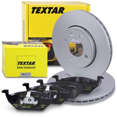 Textar Bremsscheiben + Bremsbeläge vorne für Seat, Skoda, VW von TEXTAR