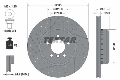 Textar 1x Bremsscheibe [Hersteller-Nr. 92266925] für BMW von TEXTAR