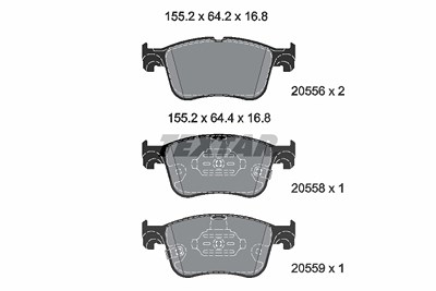 Textar Bremsbelagsatz, Scheibenbremse [Hersteller-Nr. 2055601] für Ford von TEXTAR