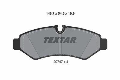 Textar Bremsbelagsatz, Scheibenbremse [Hersteller-Nr. 2074701] für Mercedes-Benz von TEXTAR