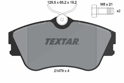 Textar Bremsbelagsatz, Scheibenbremse [Hersteller-Nr. 2147902] für VW von TEXTAR