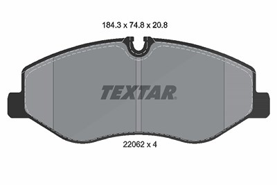 Textar Bremsbelagsatz, Scheibenbremse [Hersteller-Nr. 2206201] für Mercedes-Benz von TEXTAR