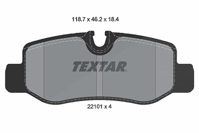 Textar Bremsbelagsatz, Scheibenbremse [Hersteller-Nr. 2210101] für Mercedes-Benz von TEXTAR