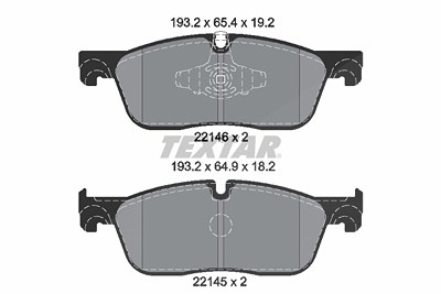 Textar Bremsbelagsatz, Scheibenbremse [Hersteller-Nr. 2214601] für Jaguar, Land Rover von TEXTAR