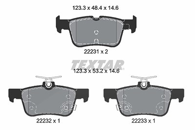 Textar Bremsbelagsatz, Scheibenbremse [Hersteller-Nr. 2223103] für Ford von TEXTAR