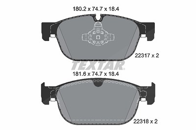 Textar Bremsbelagsatz, Scheibenbremse [Hersteller-Nr. 2231701] für Polestar, Volvo von TEXTAR