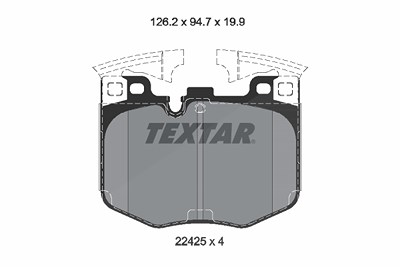 Textar Bremsbelagsatz, Scheibenbremse [Hersteller-Nr. 2242501] für BMW, Toyota von TEXTAR