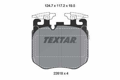 Textar Bremsbelagsatz, Scheibenbremse [Hersteller-Nr. 2261801] für BMW, Rolls-royce von TEXTAR