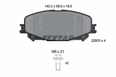 Textar Bremsbelagsatz, Scheibenbremse [Hersteller-Nr. 2280301] für Mitsubishi, Renault von TEXTAR