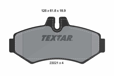 Textar Bremsbelagsatz, Scheibenbremse [Hersteller-Nr. 2302101] für Mercedes-Benz, Puch, VW von TEXTAR