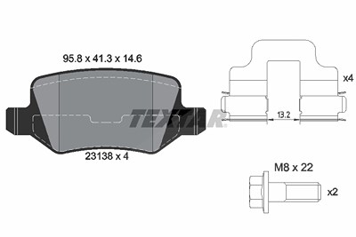 Textar Bremsbelagsatz, Scheibenbremse [Hersteller-Nr. 2313803] für Mercedes-Benz von TEXTAR