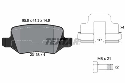 Textar Bremsbelagsatz, Scheibenbremse [Hersteller-Nr. 2313805] für Mercedes-Benz von TEXTAR