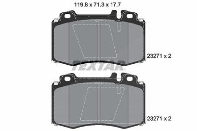 Textar Bremsbelagsatz, Scheibenbremse [Hersteller-Nr. 2327102] für Mercedes-Benz von TEXTAR