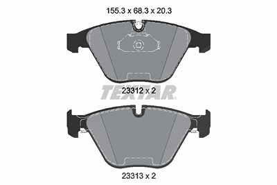 Textar Bremsbelagsatz, Scheibenbremse [Hersteller-Nr. 2331211] für BMW von TEXTAR