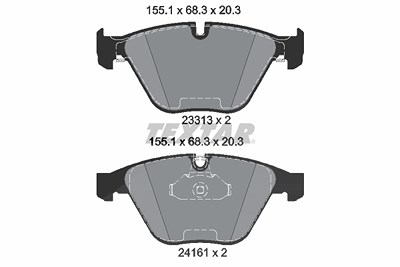 Textar Bremsbelagsatz, Scheibenbremse [Hersteller-Nr. 2331303] für BMW von TEXTAR