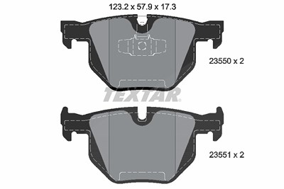 Textar Bremsbelagsatz, Scheibenbremse [Hersteller-Nr. 2355001] für BMW von TEXTAR