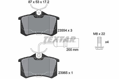 Textar Bremsbelagsatz, Scheibenbremse [Hersteller-Nr. 2355403] für Ford, Seat, VW von TEXTAR