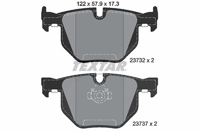 Textar Bremsbelagsatz, Scheibenbremse [Hersteller-Nr. 2373201] für BMW von TEXTAR