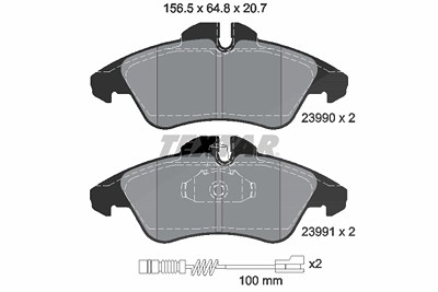 Textar Bremsbelagsatz, Scheibenbremse [Hersteller-Nr. 2399002] für Mercedes-Benz, VW von TEXTAR