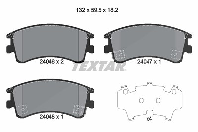 Textar Bremsbelagsatz, Scheibenbremse [Hersteller-Nr. 2404601] für Mazda von TEXTAR